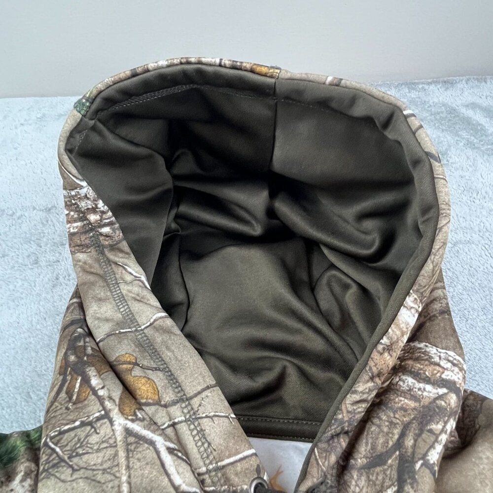 Realtree Edge Pullover Hoodie Mens L Brown Camouflage Fleece Hunting Y2K Fishing - Picture 8 of 9